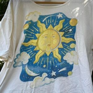 GORGEOUS RARE VTG celestial sun and moon tee tshirt 1994